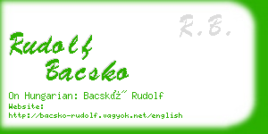 rudolf bacsko business card